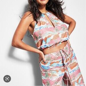 ROYALTY by Maluma Macy's Pink Tropical Tank Top XXXL